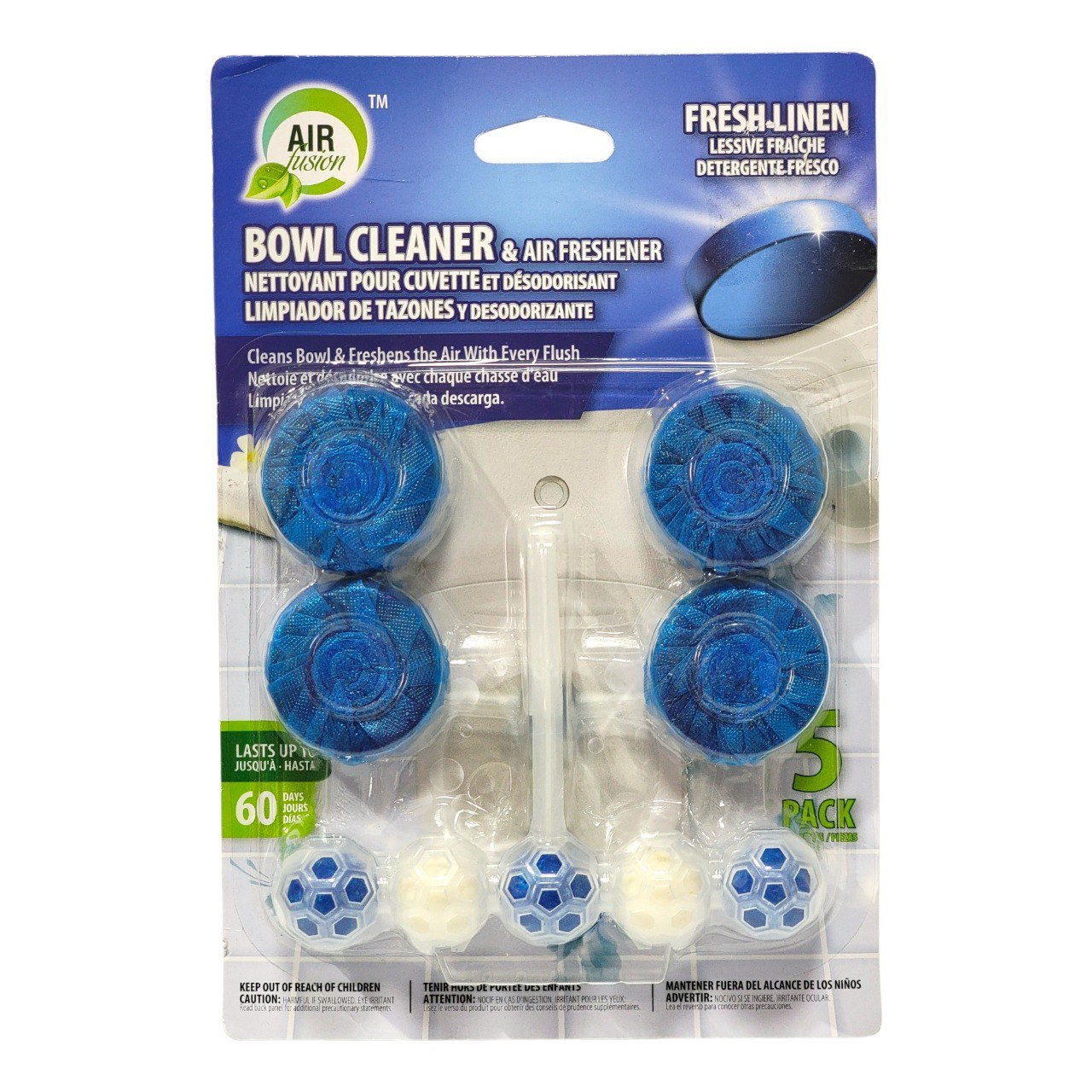 LIMPIADOR DE INODOROS Y AMBIENTADOR AROMA FRESCO 5PCS AIR FUSION