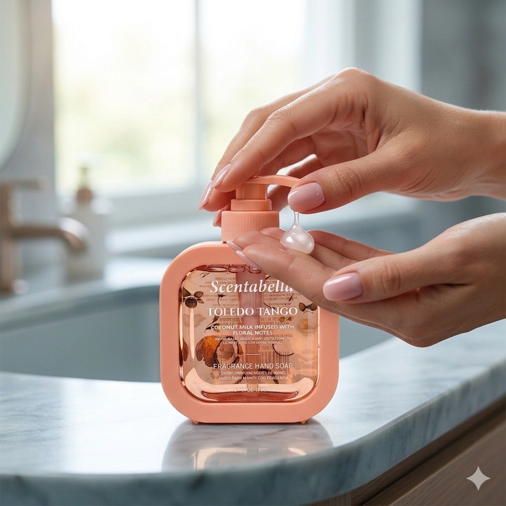 JABON LIQUIDO PARA MANOS DE LECHE DE COCO Y NOTAS FLORALES SCENTABELLA 300ML