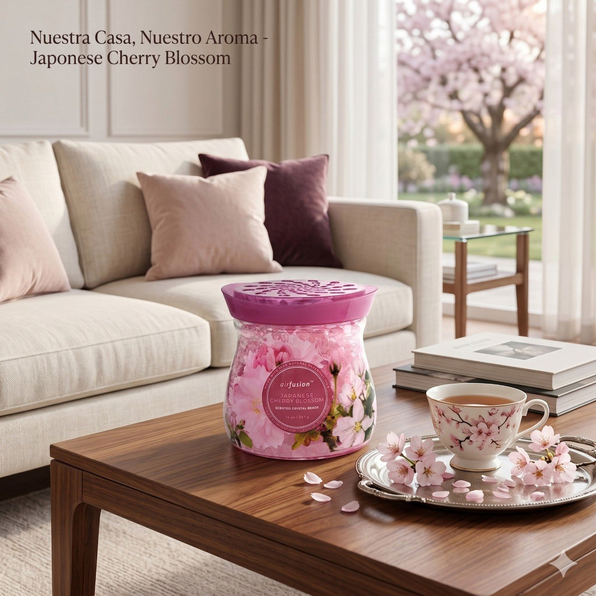 PERLAS AMBIENTADORAS EN GEL AROMA A FLOR DE CEREZO AIRFUSION 397G