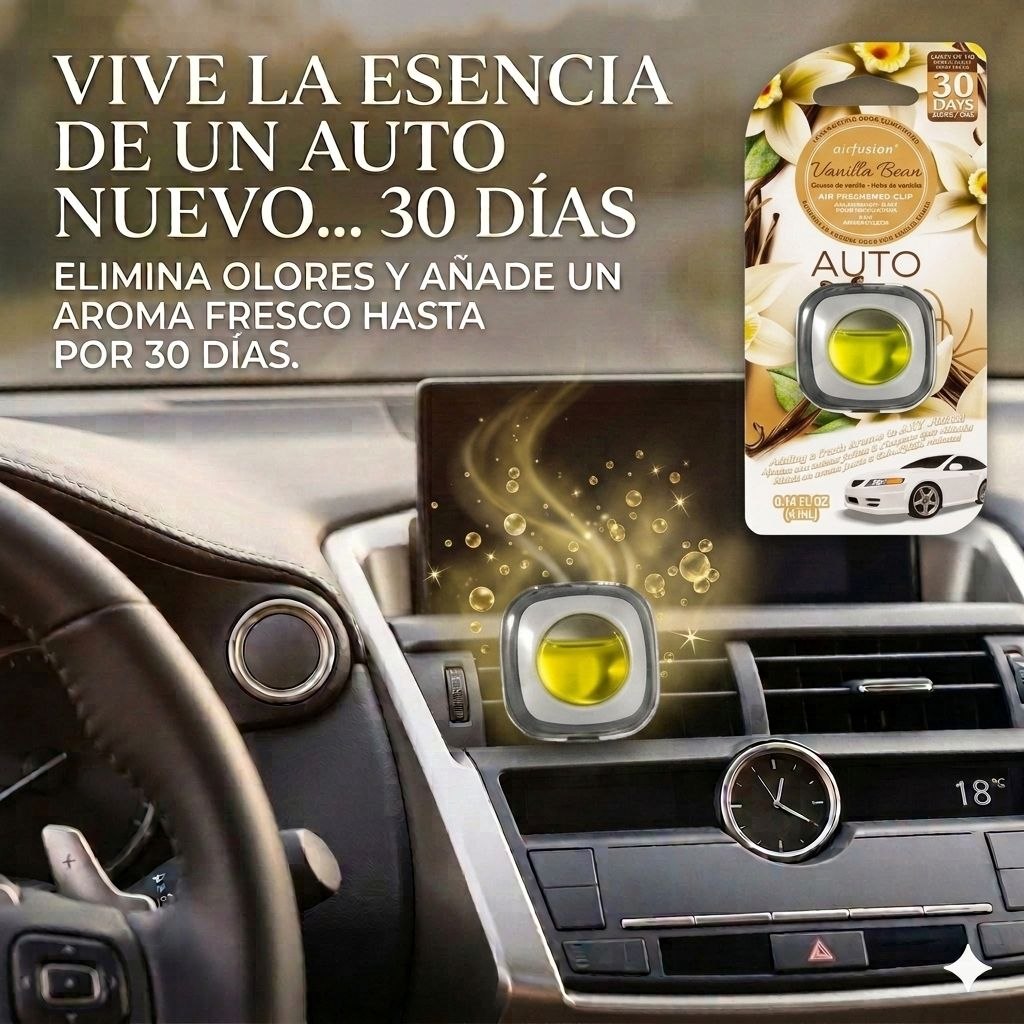 AMBIENTADOR PARA VENTILACION DE AUTO AROMA A VAINILLA AIRFUSION 4ML
