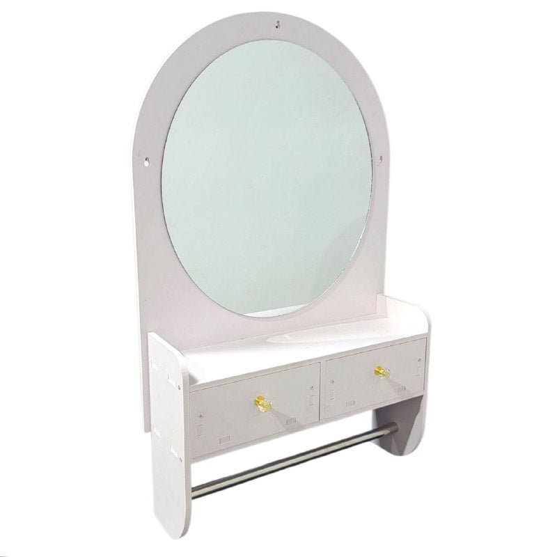 ESTANTE ORGANIZADOR DE PARED PARA BAÑO, TOCADOR CON ESPEJO COLOR BLANCO