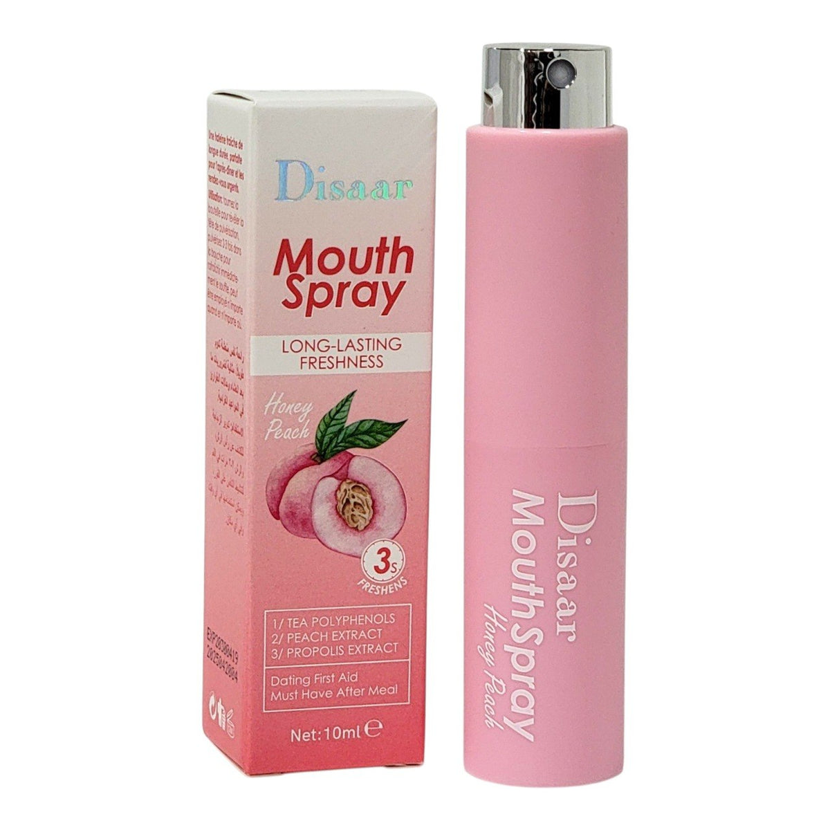 SPRAY BUCAL REFRESCANTE DE ALIENTO SABOR DURAZNO CON MIEL DISAAR 10ML