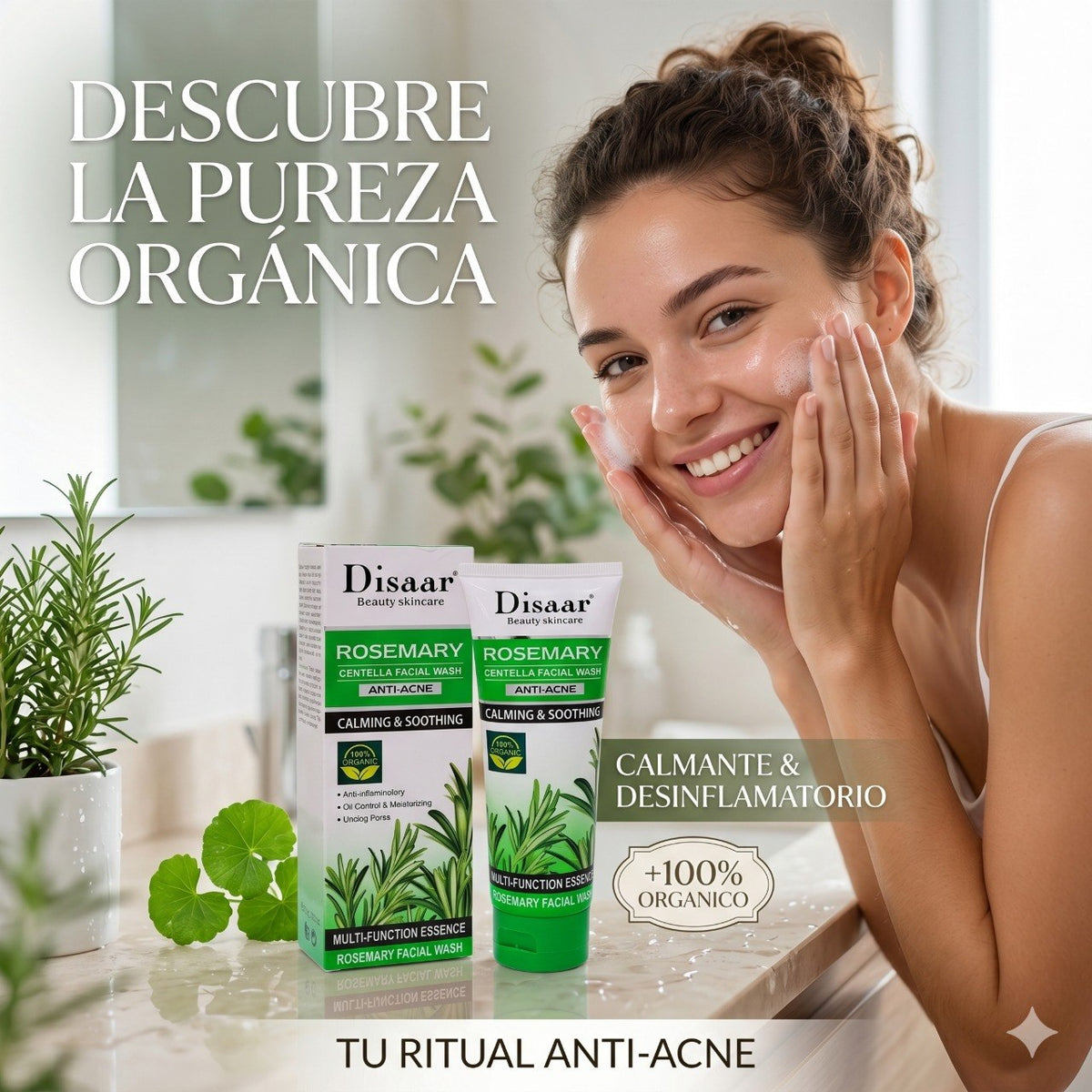 LIMPIADOR FACIAL ANTIACNE DE ROMERO Y CENTELLA ASIATICA DISAAR 100ML