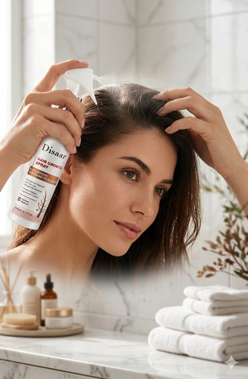 TONICO PARA EL CABELLO EN SPRAY ANTICAIDA Y ESTIMULANTE CON CAFEINA Y ACEITE DE RICINO DISAAR 240ML