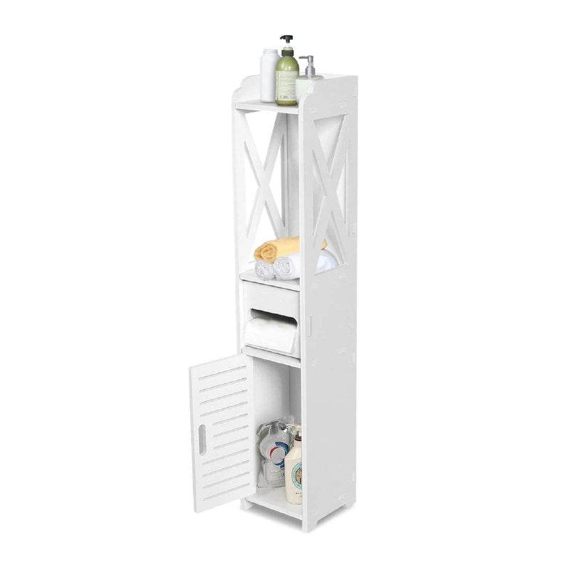 ESTANTE ORGANIZADOR MULTIUSO MODERNO Y COMPACTO COLOR BLANCO 80X15X15CM