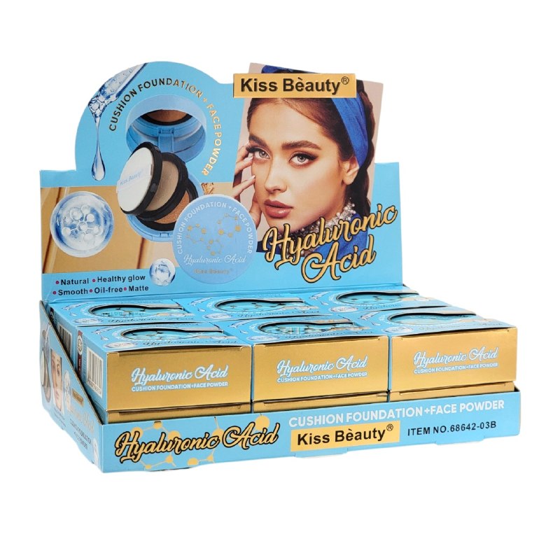 POLVO FACIAL CON ACIDO HIALURONICO DE ACABADO NATURAL MATTE SUAVE KISS BEAUTY 7.5G (DUPE DE DIOR)
