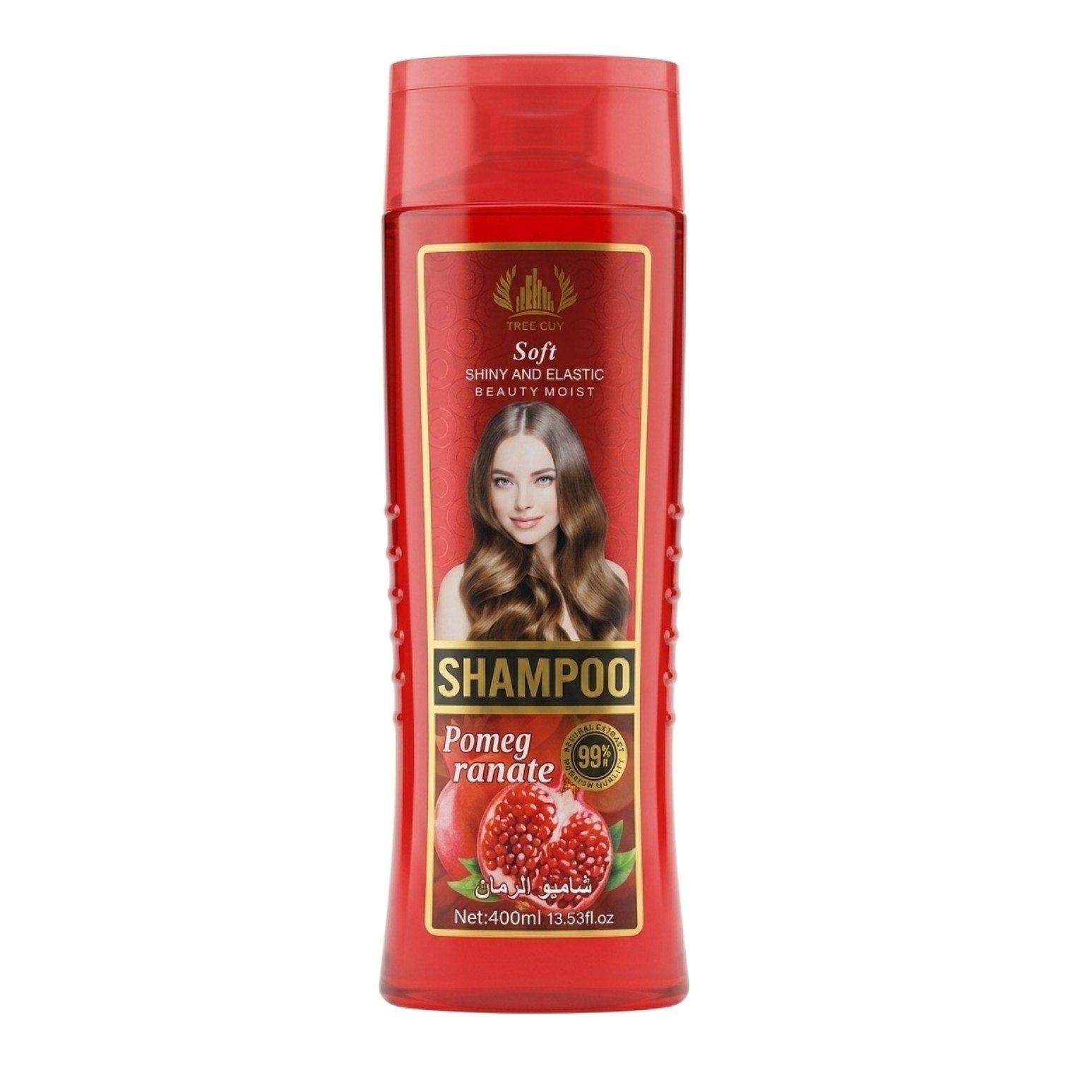 SHAMPOO EXTRACTO DE GRANADA APORTA BRILLO, SUAVIDAD Y MAYOR ELASTICIDAD TREE CITY CONT. 400ML