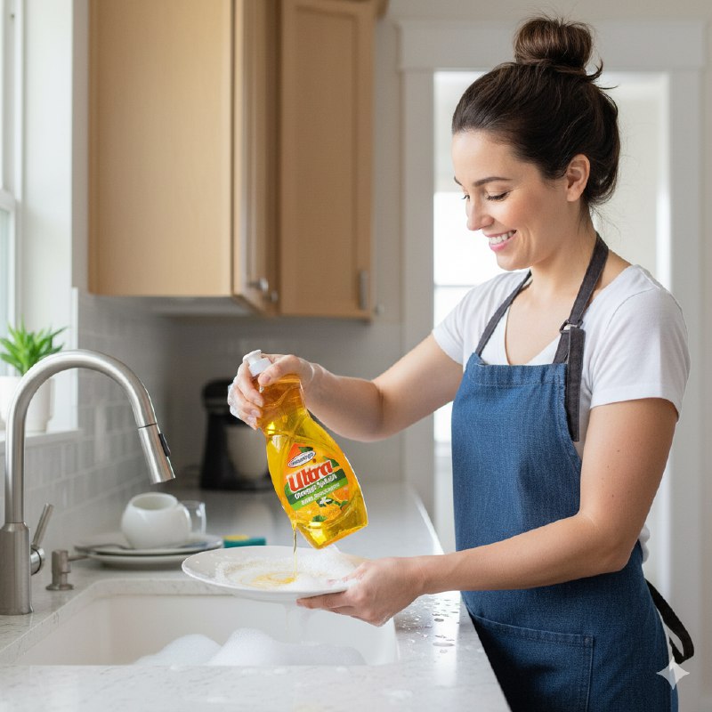 JABON DETERGENTE PARA LAVAR TRASTES PLATOS CON AROMA A NARANJA HOMEBRIGHT 560ML