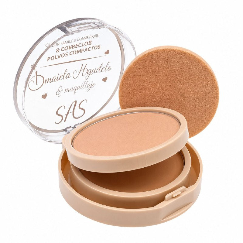 POLVOS COMPACTOS Y CORRECTOR EN CREMA PORTÁTIL MAQUILLAJE ECONÓMICO SAS 6.2g 4.7g
