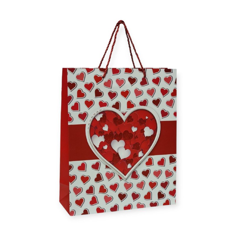 BOLSA DE REGALO MEDIANA 26X32X10CM SAN VALENTIN