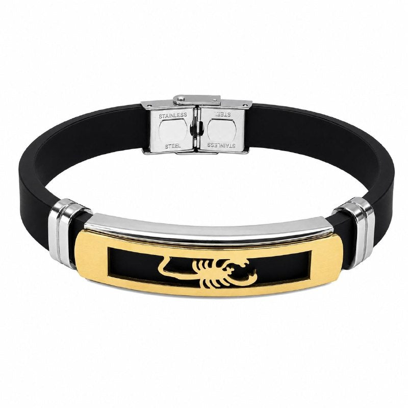 PULSERA DE ENCHAPE PARA CABALLERO DISEÑO ALACRAN 21CM