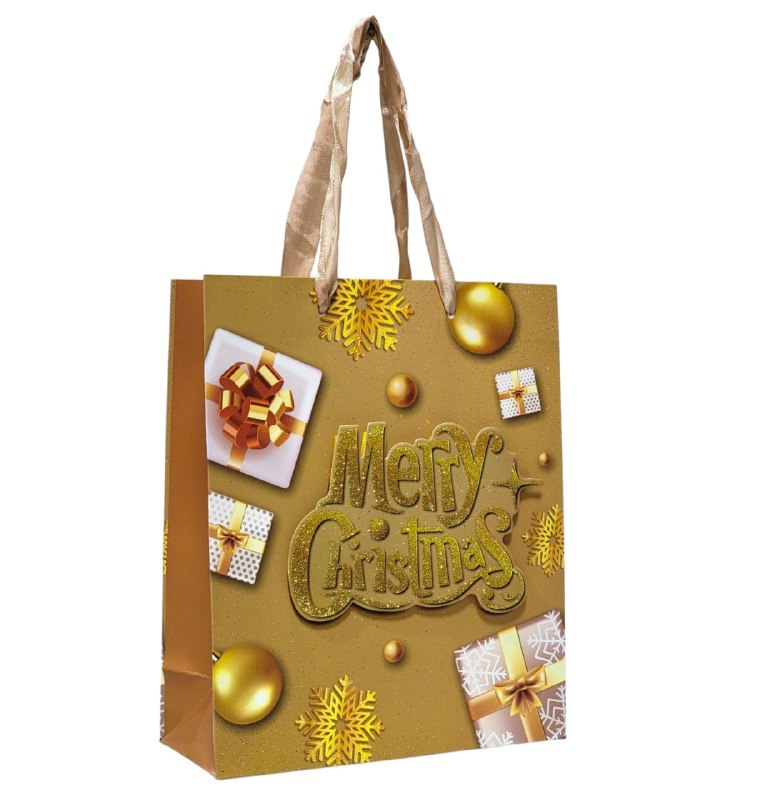 BOLSA DE REGALO NAVIDEÑA PEQUEÑA 19.5X23.5X8CM