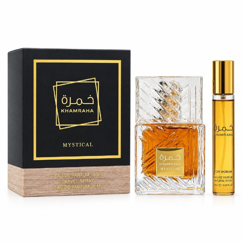 SET MYSTICAL KHAMRAHA EDP 100ML, EDP 20ML (H) (AROMA SIMILAR LATTAFA KHAMRAH)