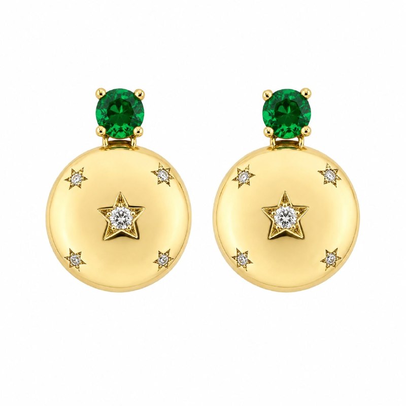 ARITOS DE ENCHAPE PARA DAMA CON DISEÑO DE ESTRELLA 2CM