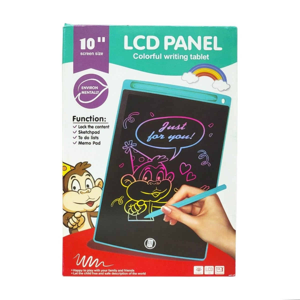 PIZARRA TABLETA DE DIBUJO O ESCRITURA PARA NIÑOS Y NIÑAS LCD PANEL 10"