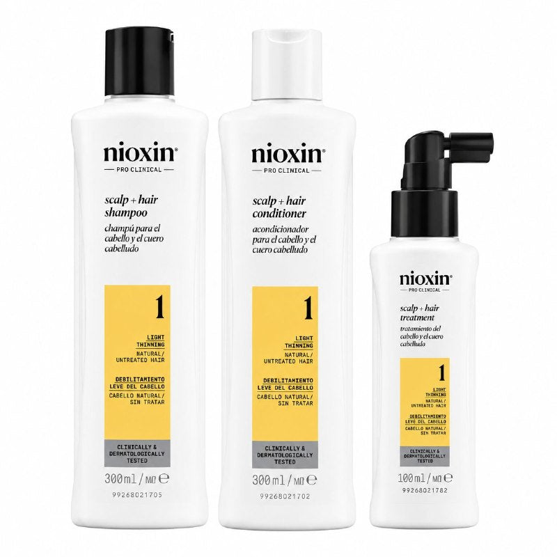 SET DE 3 PASOS DE TRATAMIENTO COMPLETO ANTICAIDA, DENSIFICADOR Y PURIFICANTE NIOXIN