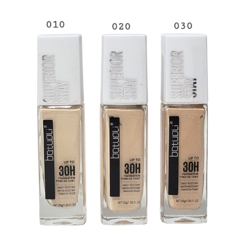 BASE LIQUIDA MATTE DE COBERTURA NATURAL CON CONTROL DE GRASA Y SPF30 BATUOLI 30G (DUPE DE MAYBELLINE)