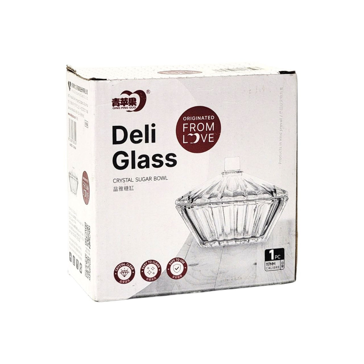 RECIPIENTE AZUCARERA DE CRISTAL PREMIUM DELI GLASS 11X11CM