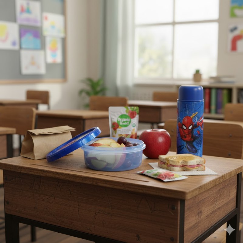 RECIPIENTE PANA PARA ALIMENTOS PARA NIÑOS CON DISEÑO DE SPIDERMAN