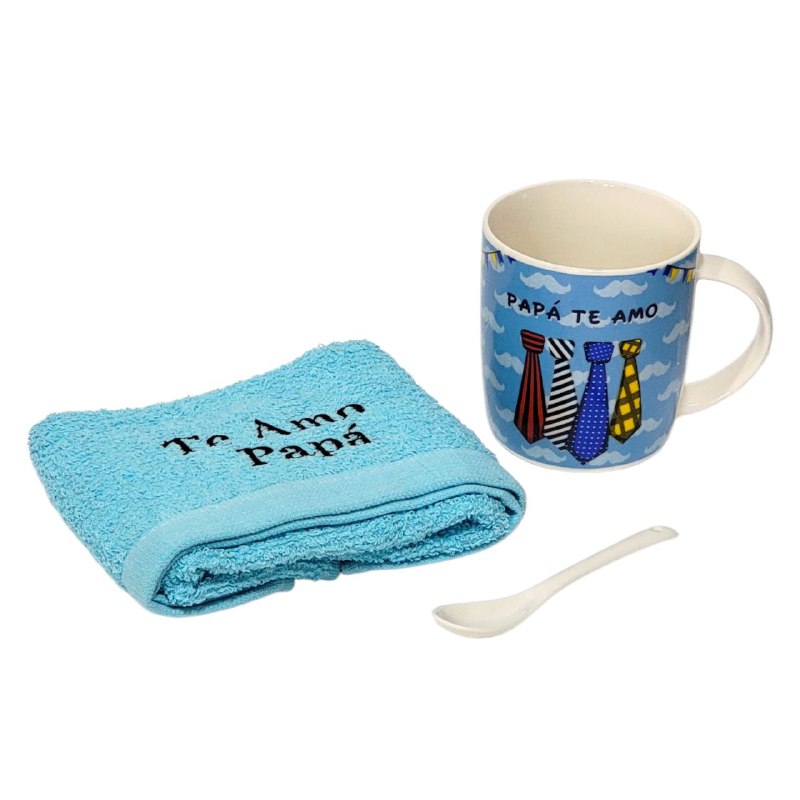 SET DE TAZA DE REGALO CON TEMATICA TE AMO PAPA 3PCS BENELI HOME