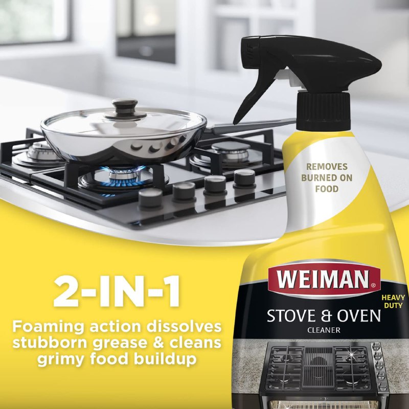 LIMPIADOR DE ESTUFAS Y HORNOS DE ACCION ESPUMOSA 2 EN 1 WEIMAN 710ML