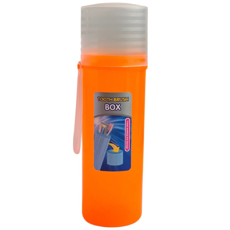 FUNDA ESTUCHE REDONDO PORTATIL PARA CEPILLOS DE DIENTES TOOTH BRUSH BOX 19X5.5CM