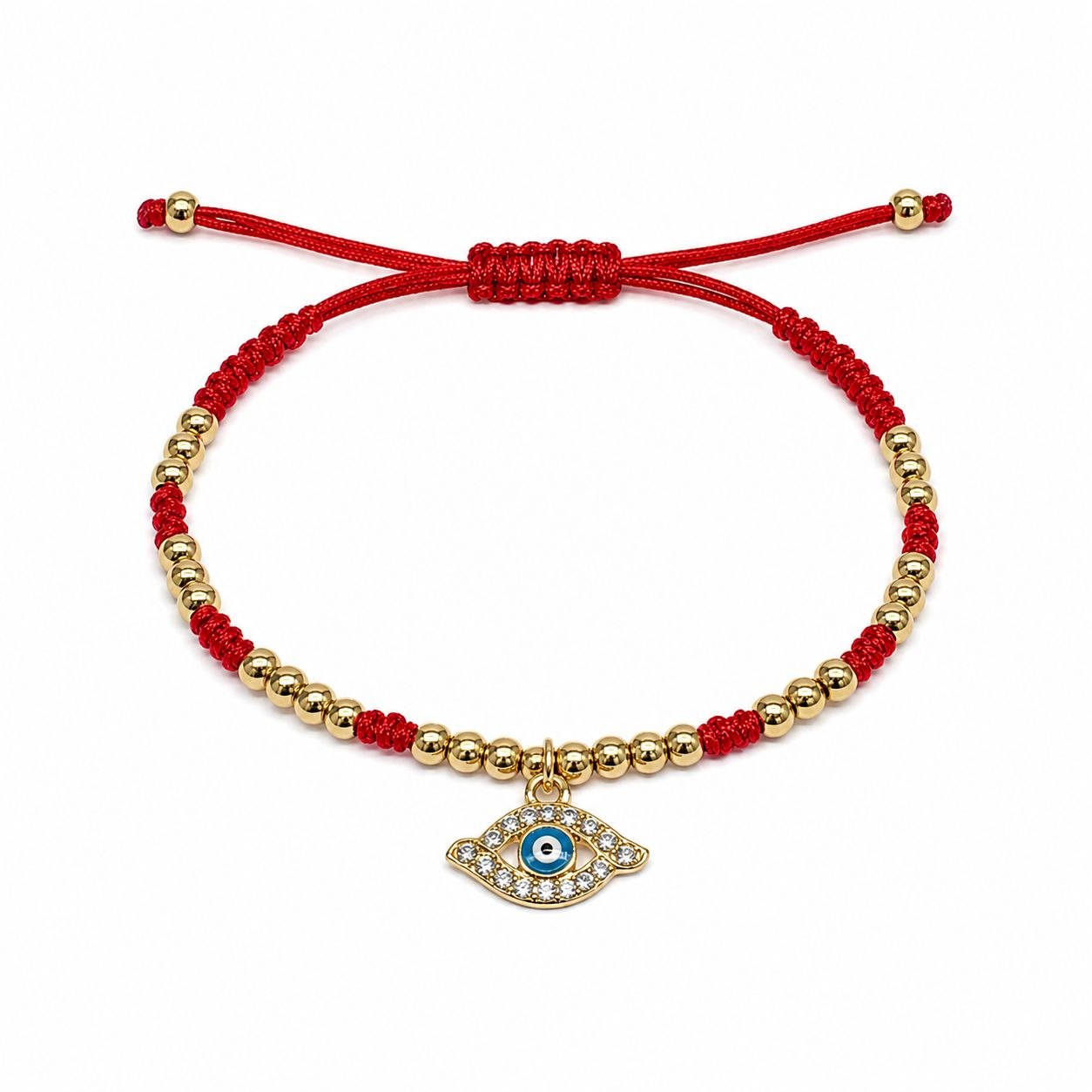PULSERA DE ENCHAPE PARA DAMA CON DISEÑO DE OJO AZUL