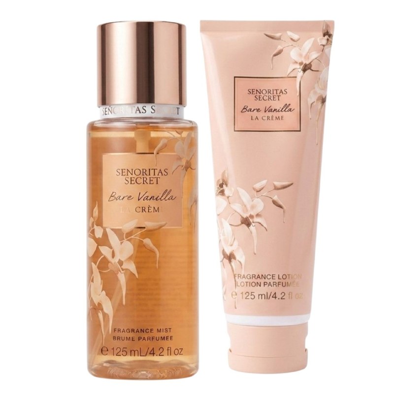 SET SENORITAS SECRET BARE VANILLA LA CREME SPLASH 125ML CREMA CORPORAL 125ML (M) (AROMA SIMILAR VS BARE VANILLA LA CREME)