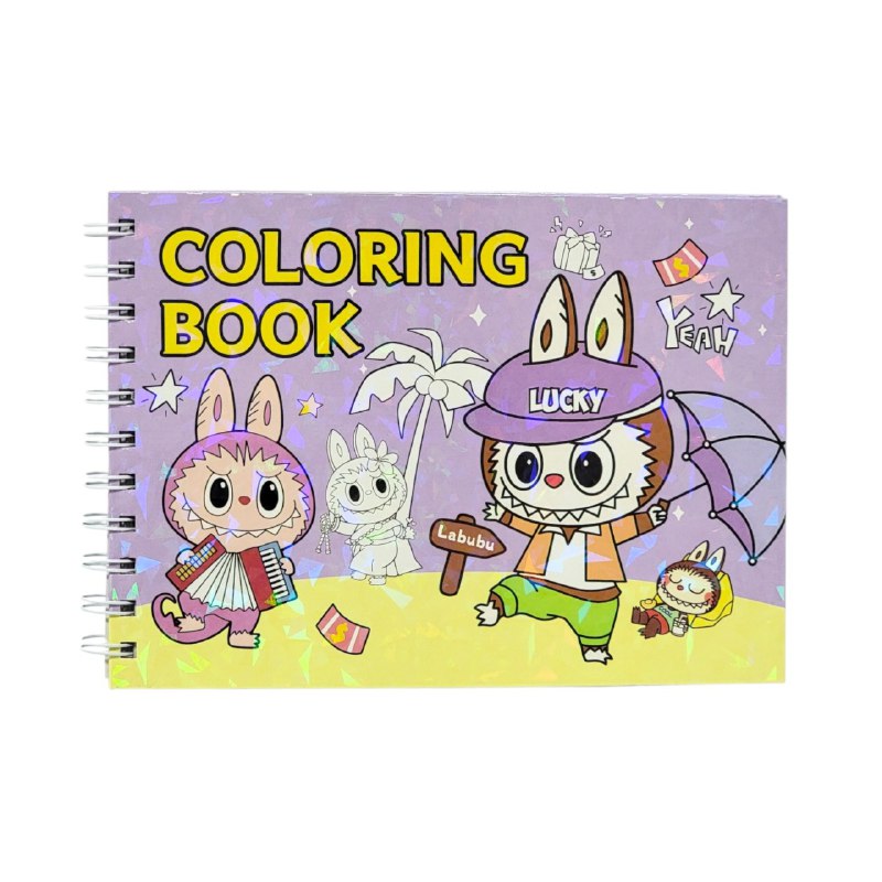 LIBRO PARA COLOREAR DIVERTIDO DE 48 PAGINAS PARA NIÑOS DE LABUBU COLORING BOOK 15X22CM