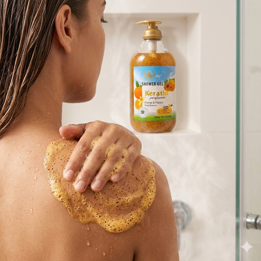 GEL DE DUCHA ILUMINADOR Y EXFOLIANTE CON ESENCIA DE NARANJA Y PAPAYA TREE CITY 1000ML