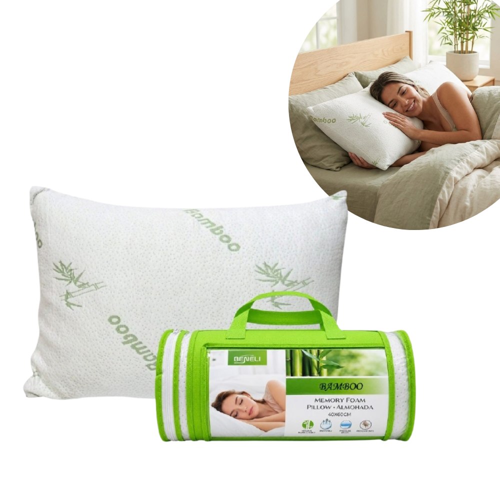 ALMOHADA AROMATIZADA A BAMBOO CON ESPUMA VISCOELASTICA HIPOALERGENICA Y ANTIBACTERIANA BENELI HOME 40X60CM
