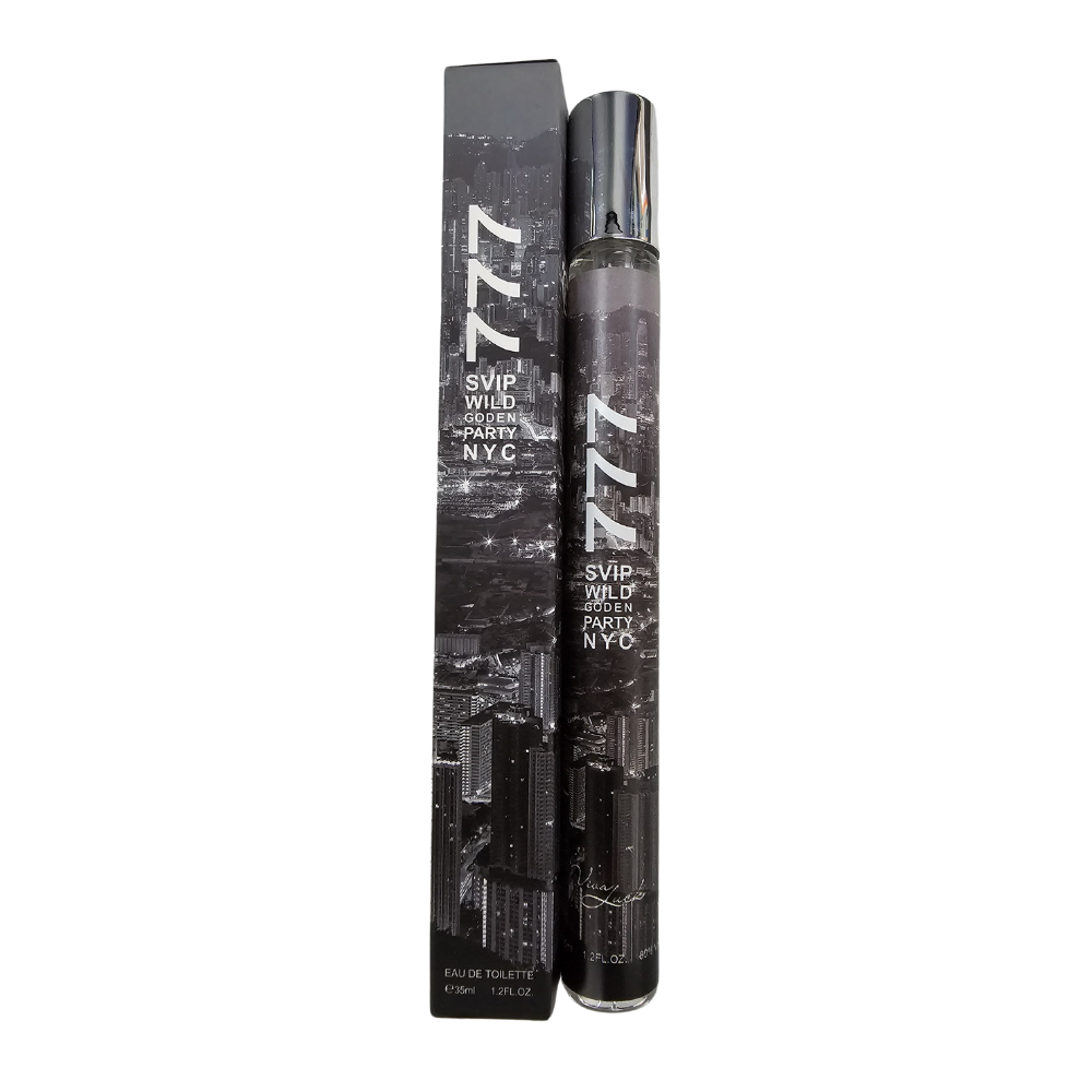 PERFUME EN TUBO PARA HOMBRE VIVA LUCK 777 SVIP WILD GODEN PARTY NYC 6 EDT 35ML (H)