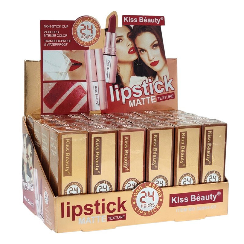 BRILLO LABIAL MATTE COLOR INTENSO DE LARGA DURACION APRUEBA DE AGUA KISS BEAUTY 3.5G