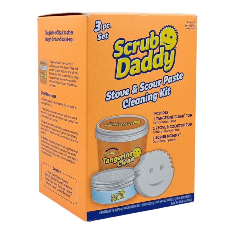 PASTE EN SET DE LIMPIEZA PARA ESTUFAS DE 3 PIEZAS, LIMPIA, PULE Y PROTEGE LAS ESTUFAS DE CERAMICA, VIDRIO Y GAS SCRUB DADDY STOVE 760G