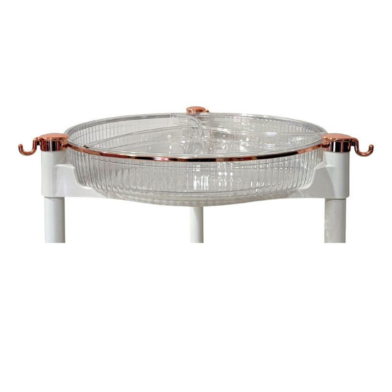 ESTANTE ORGANIZADOR TRANSPARENTE DE 3 NIVELES CON RUEDAS MULTIFUNCIONAL 65CM