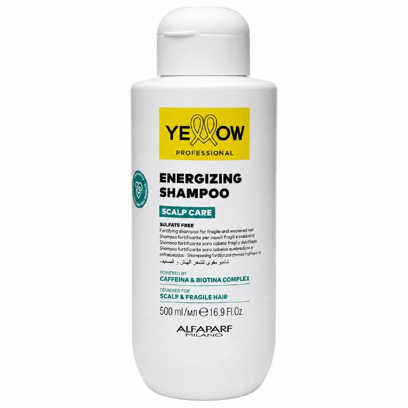 SHAMPOO ENERGIZANTE SCALP CARE SIN SULFATOS, CAFEÍNA Y BIOTINA YELLOW PROFESSIONAL 500ML 1 UND
