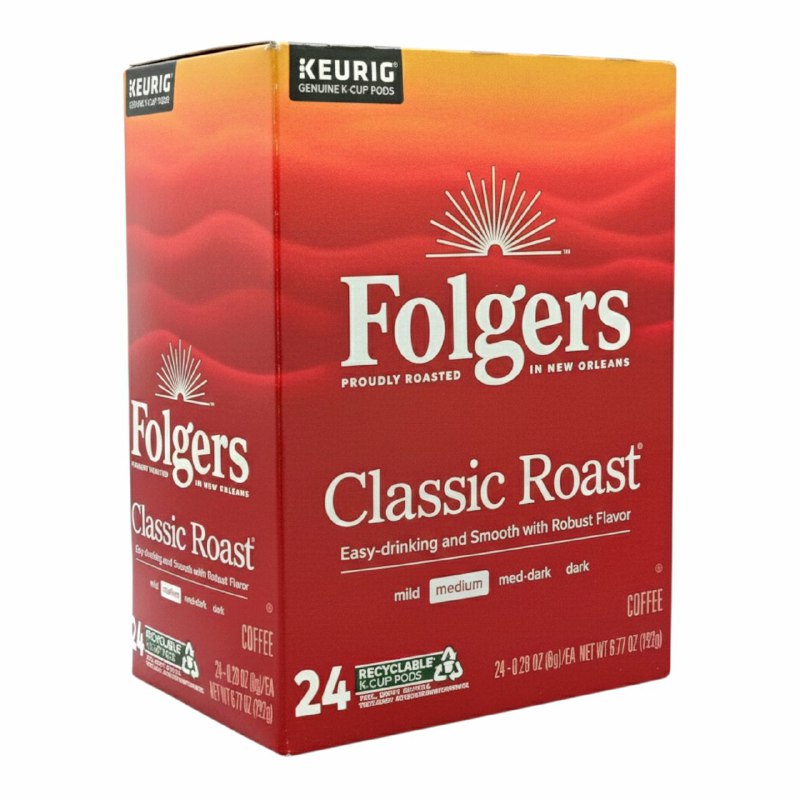 COMIDA CAFE TOSTADO MEDIANO CON SABOR RICO Y SUAVE EN CAPSULAS FOLGERS 24UND