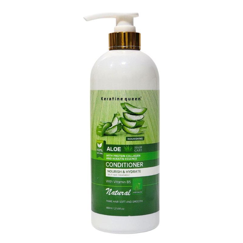ACONDICIONADOR DE ALOE VERA CON COLAGENO Y QUERATINA NUTRE E HIDRATA KERATINE QUEEN 800ML