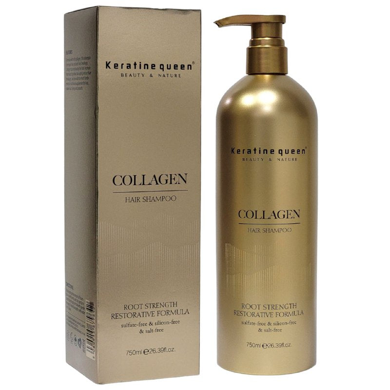 SHAMPOO PARA EL CABELLO DE COLAGENO, REPARA EL CABELLO Y EVITA ROTURA, HIDRATA AUMENTA LA ELASTICIDAD DEJANDO BRILLANTE Y SUAVE KERATINE QUEEN 750ML