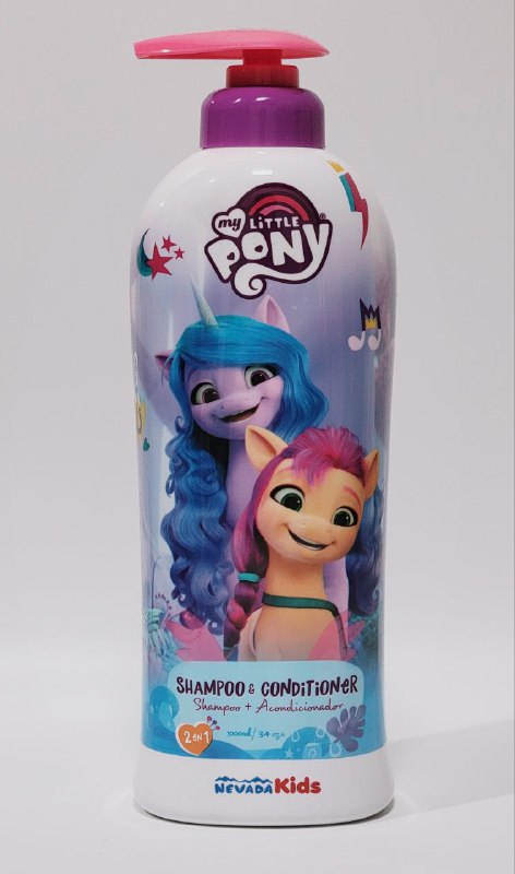 SHAMPOO PARA NIÑAS 2 EN 1 LIMPIA Y SUAVIZA AROMA AGRADABLE DE MY LITTLE PONY NEVADA KIDS 1000ML