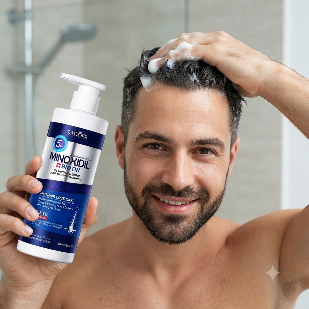 ACONDICIONADOR DE MINOXIDIL Y BIOTINA PARA EL CRECIMIENTO DEL CABELLO SADOER 300ML