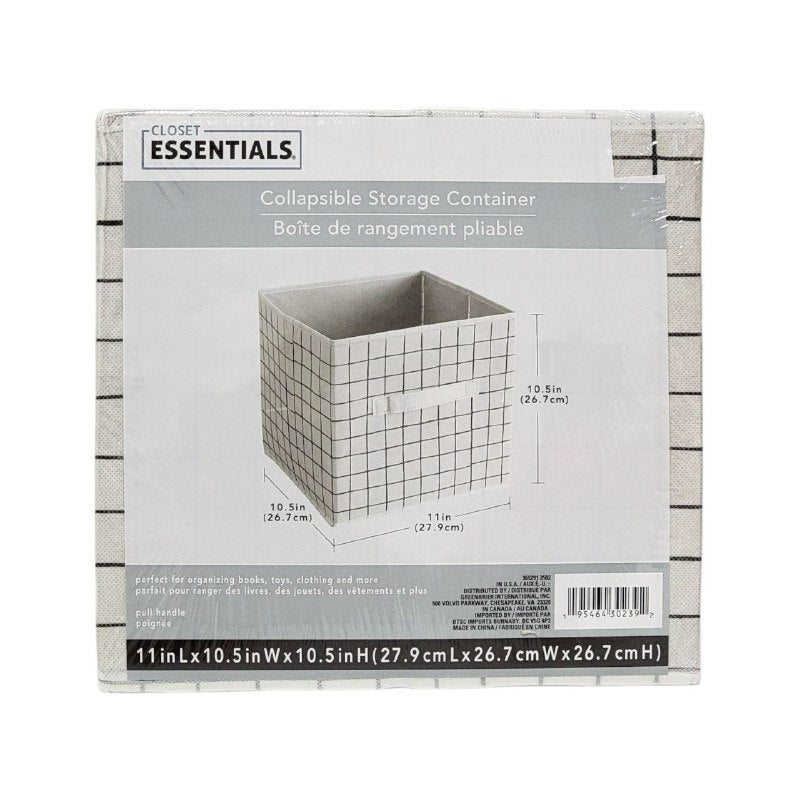ORGANIZADOR CAJA DE ALMACENAMIENTO PLEGABLE DE TELA, CESTA CON ASA MULTIFUNCIONAL PARA ORGANIZAR ROPA, JUGUETES, ETC CLOSET ESSENTIALS 27.9X26.7X26.7CM