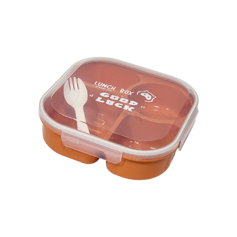RECIPIENTE PANA PARA ALIMENTOS DE 4 COMPARTIMIENTOS CON TENEDOR BENELI HOME 18X18X6.5CM