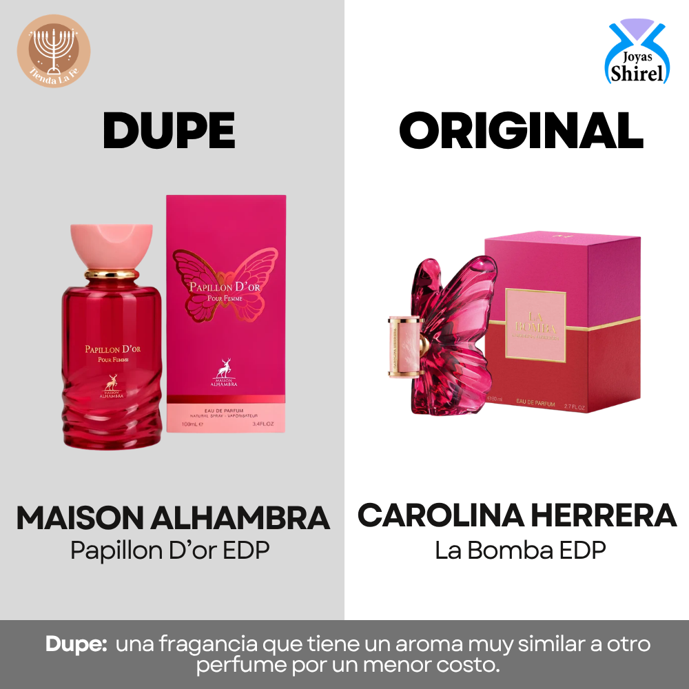 MAISON ALHAMBRA PAPILLON D'OR POUR FEMME EDP 100ML (M) (DUPE CAROLINA HERRERA LA BOMBA EDP)