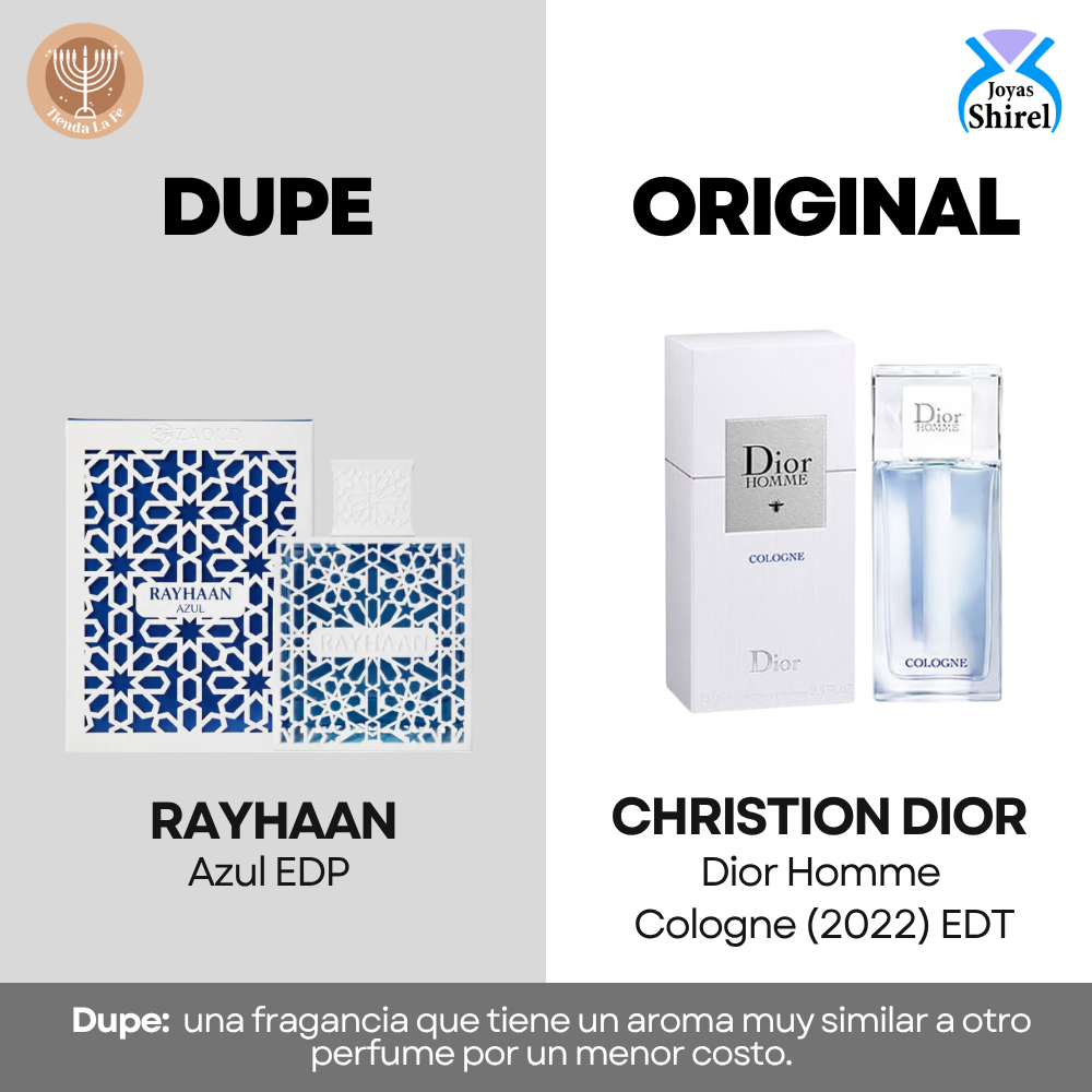RAYHAAN AZUL EDP 100ML (H) (DUPE CHRISTIAN DIOR DIOR HOMME COLOGNE (2022) EDT)