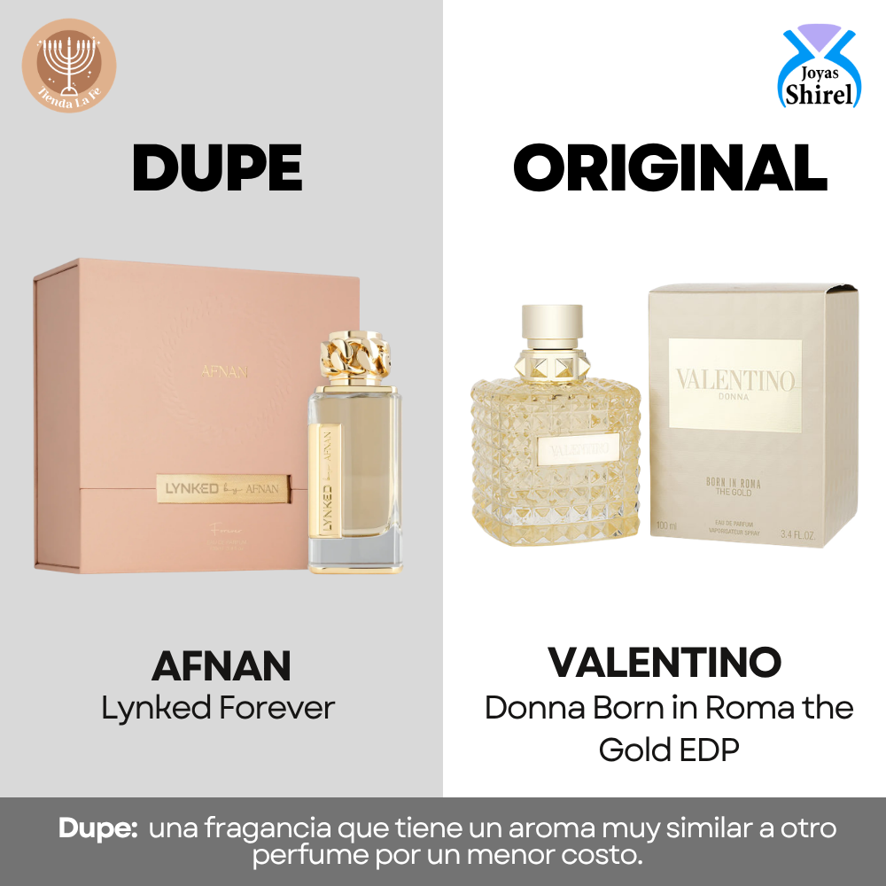 AFNAN LYNKED FOREVER EDP 100ML (M) (DUPE VALENTINO DONNA BORN IN ROMA THE GOLD VALENTINO EDP)