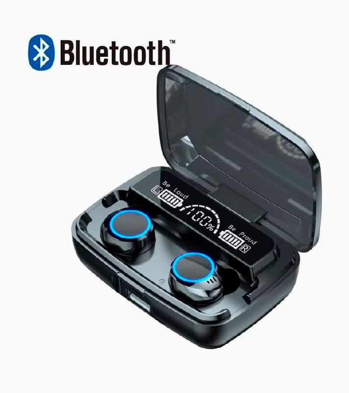 AUDIFONOS AURICULARES INALAMBRICOS ORIGINALES SONIDO DE ALTA CALIDAD, CARGA RAPIDA, ELIMINA RUIDO AMBIENTAL, PANTALLA LED, RANGO DE 10 METROS, BATERIA 5H, M100 WIRELESS HEADSET