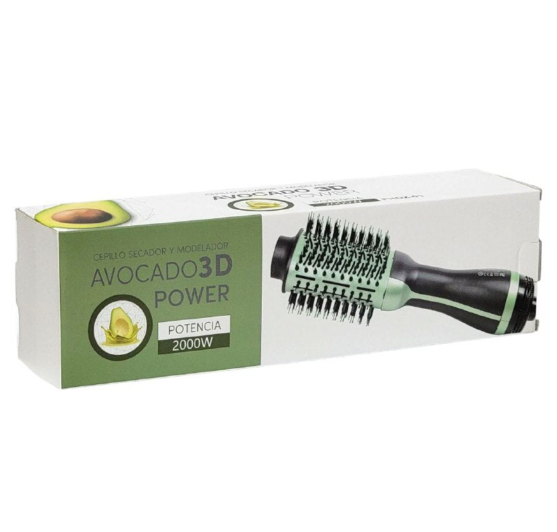 CEPILLO SECADOR Y MODELADOR AVOCADO 3D POWER 2000W ACEITE DE AGUACATE GIRATORIO 360