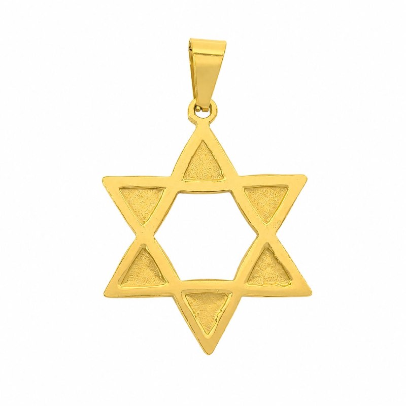 DIJE DE ENCHAPE PARA CADENA CON DISEÑO DE ESTRELLA DE DAVID 4CM
