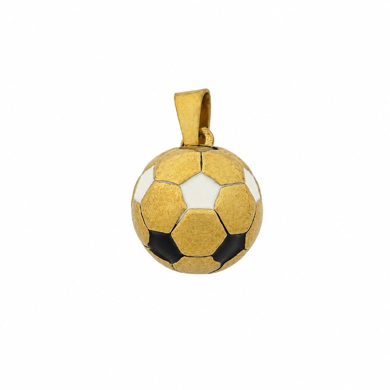 DIJE DE ENCHAPE PARA CABALLERO CON DISEÑO DE PELOTA DE FUTBOL 3CM